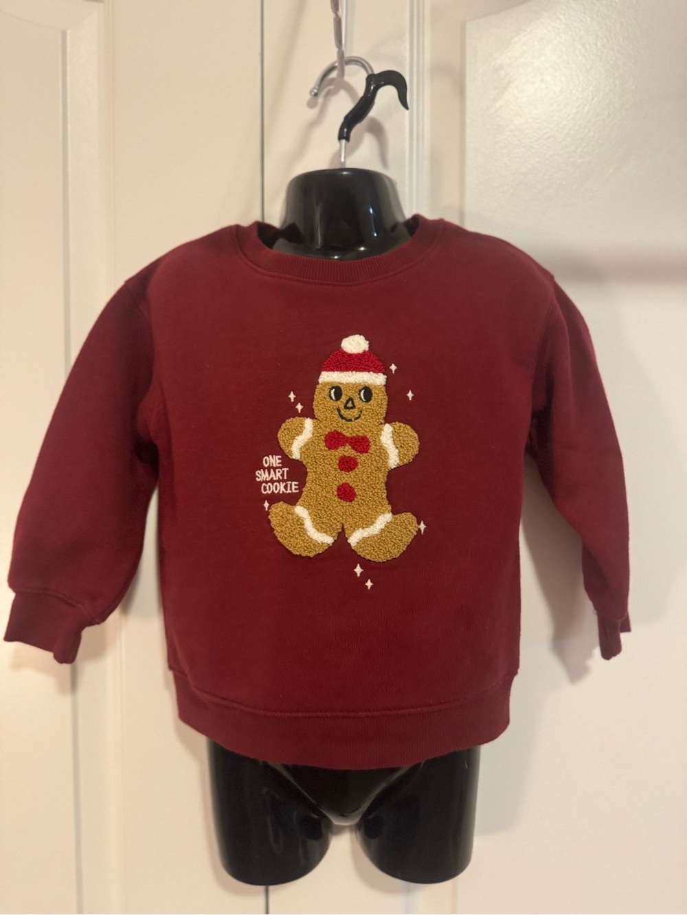 Cat & Jack Burgundy Gingerbread Sweatshirt - One Smart Cookie